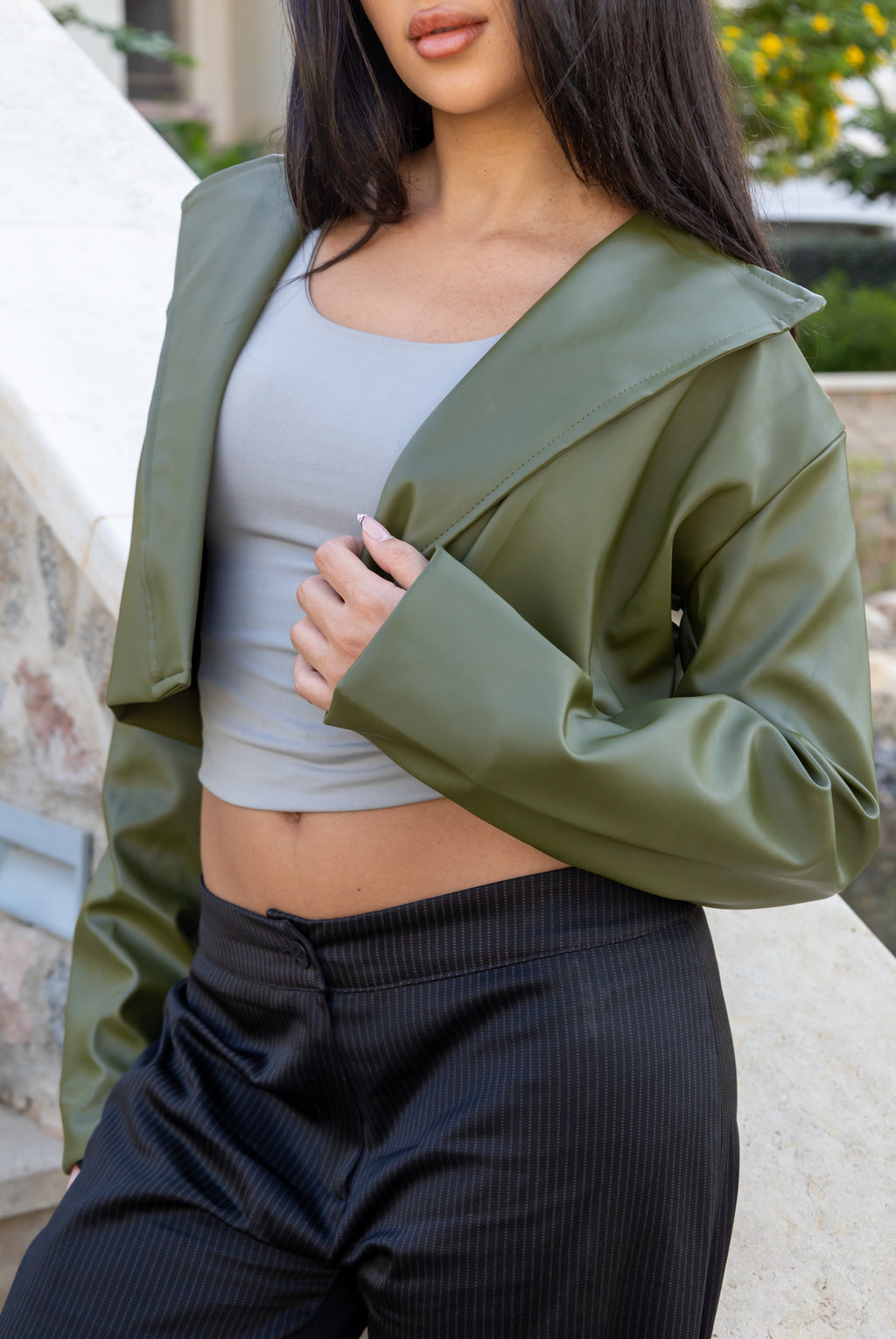 Cropped Leather Jacket