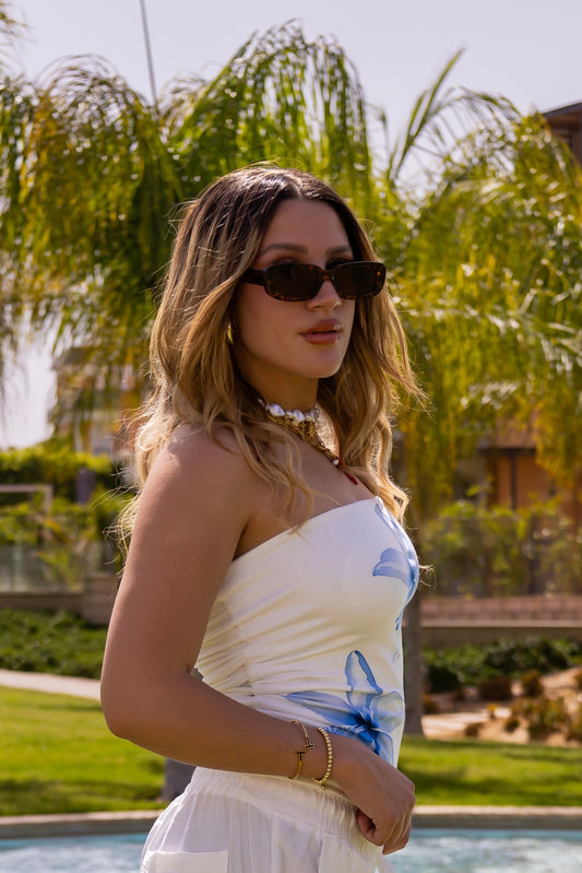 Tropical lilly tube top