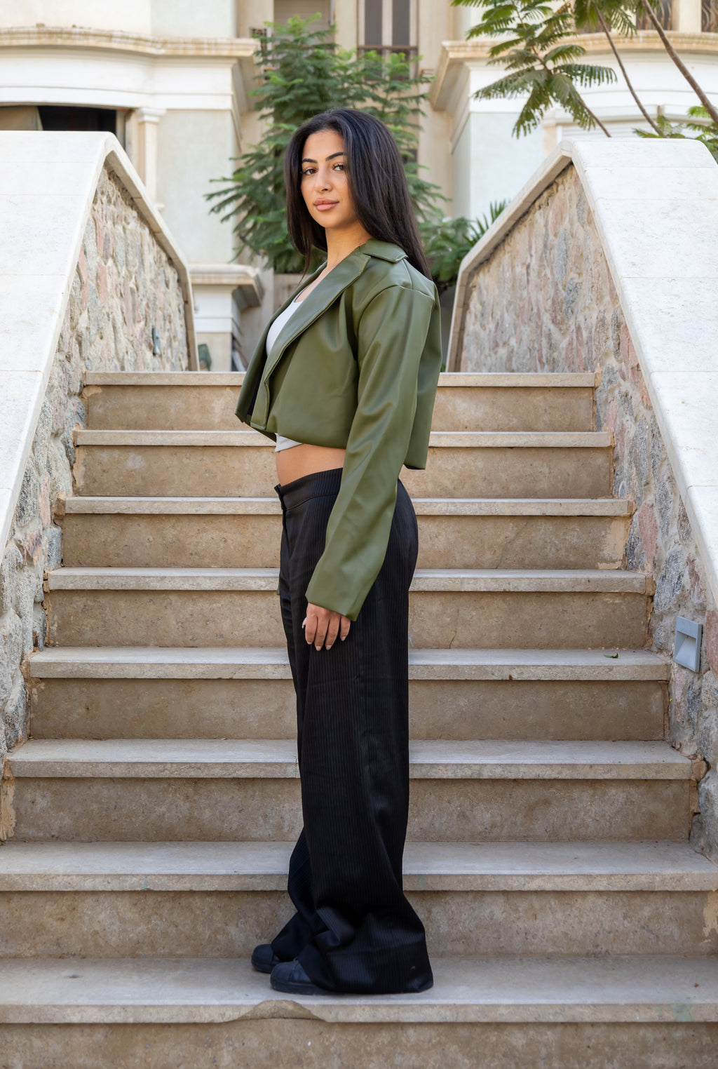 Cropped Leather Jacket